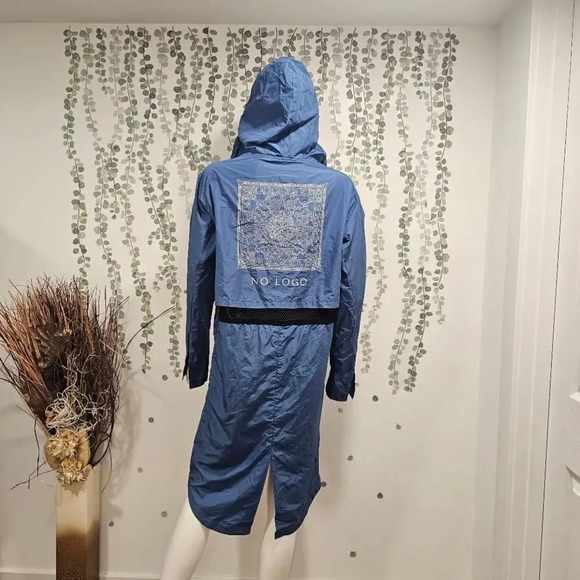 KORAL Eve Rincosa Blue Hooded Rain Jacket Size S - Picture 2 of 12